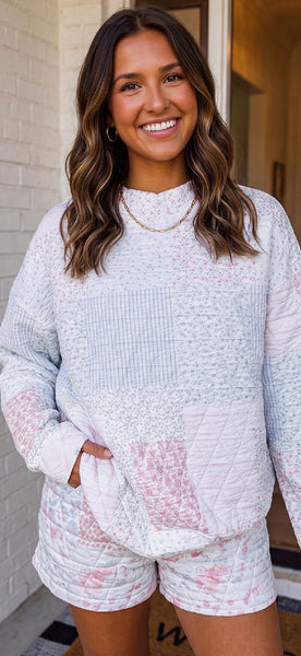 Quilted Mock Neck Set