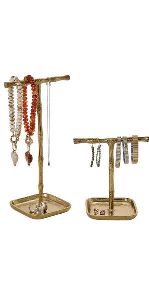 Gold Bamboo Jewelry Stand - 2 Sizes