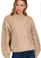 Classic Carol Cable Sweater - 5 Colors