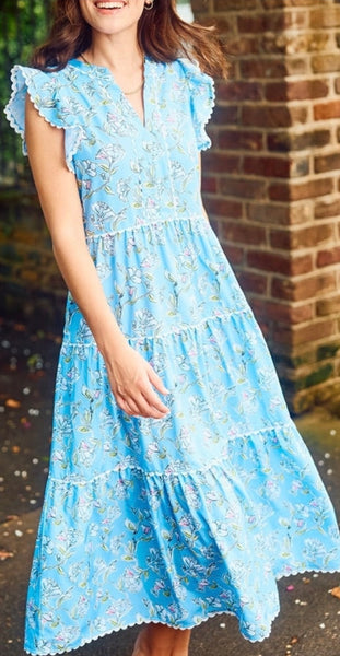 Kari Dress-Pretty Petals Blue