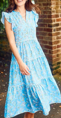 Kari Dress-Pretty Petals Blue