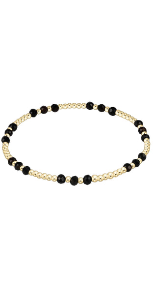 enewton gemstone gold joy pattern 3mm bead bracelet - faceted onyx