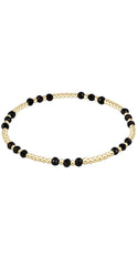 enewton gemstone gold joy pattern 3mm bead bracelet - faceted onyx