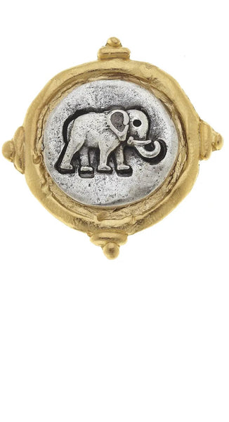 Mixed Metal Elephant Intaglio Studs