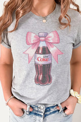 Pink Bow Diet Coke Bottle Graphic Tee