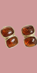 Geometric Amber-Inspired Drop Earrings
