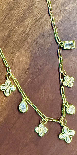 Golden Clover Charm Necklace