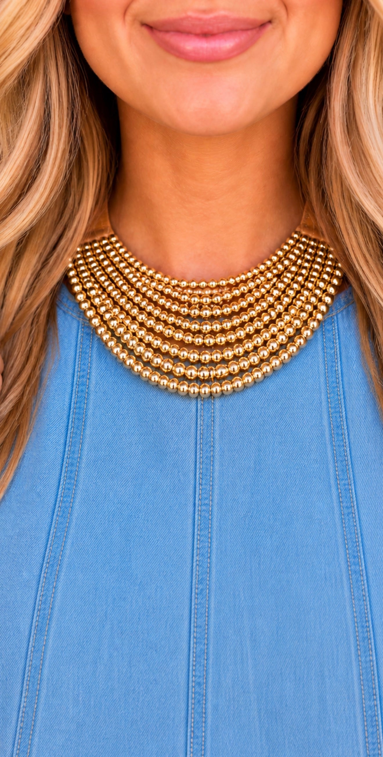 Ginny Gold Beaded Necklace
