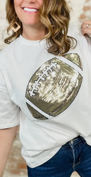 Big Sequin Football T-Shirt