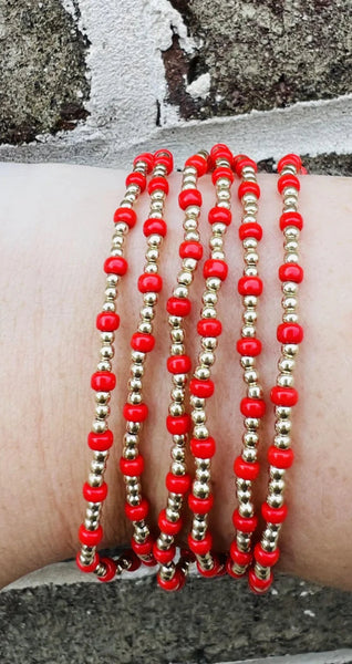 enewton Gameday Hope Sincerity 2mm Bead Bracelet - Bright Red