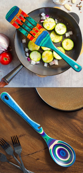 Colorful Wooden Kitchen Utensils