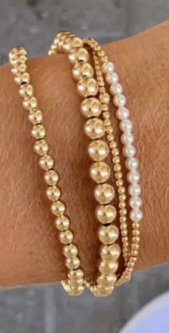 enewton gold bliss 2mm bead bracelet - pearl
