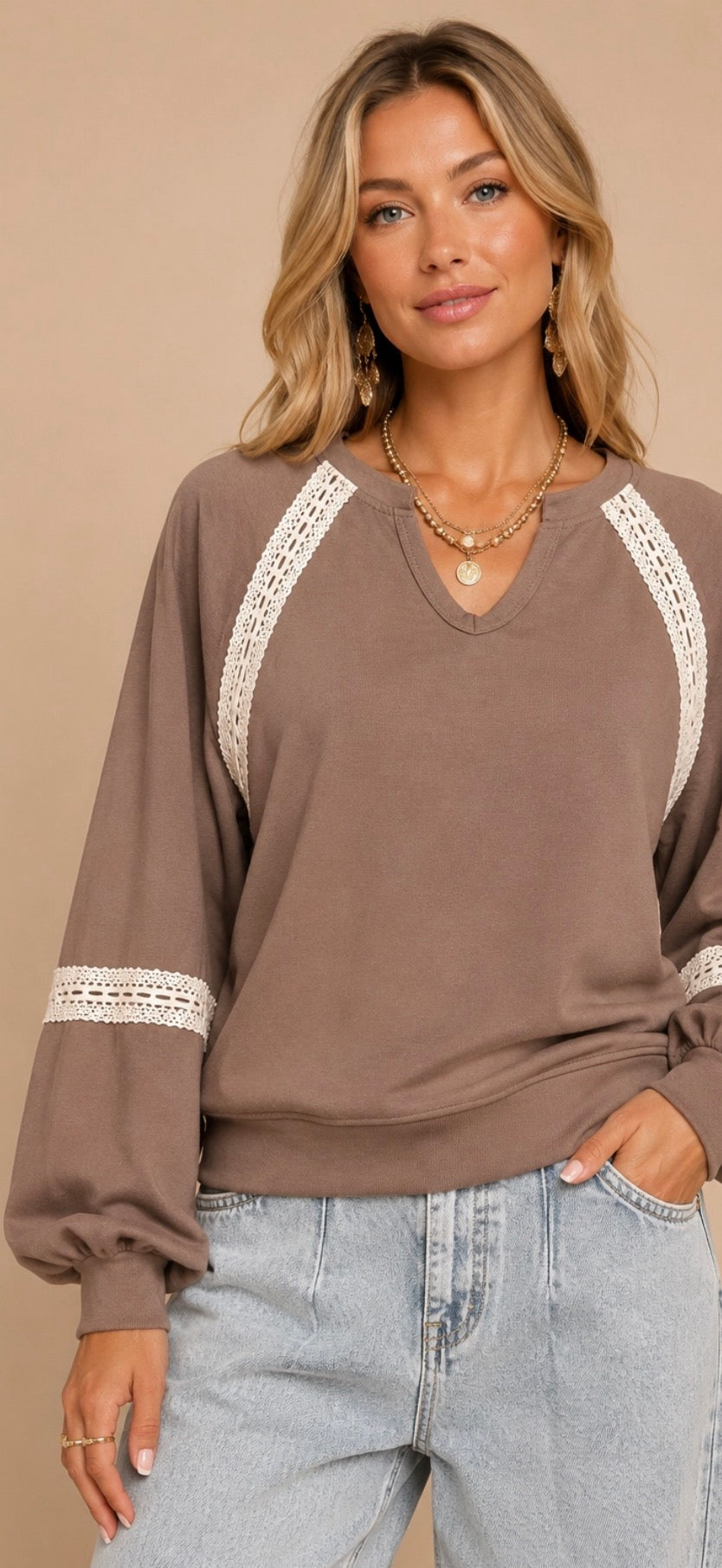 The Colette Lace-Trimmed Sweatshirt