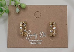 Double Floral Rhinestone Hoops
