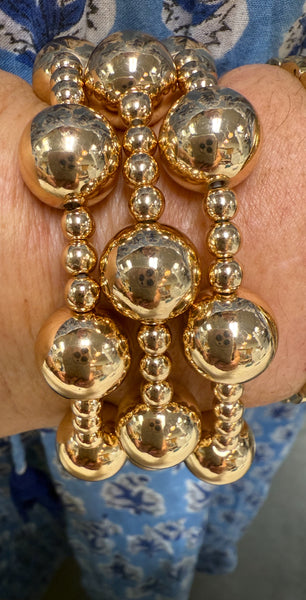 Gold Ball Bracelet Set