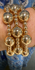 Gold Ball Bracelet Set