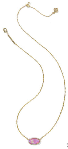 Kendra Scott Elisa Pave Frame Gold Short Pendant Necklace