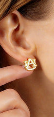Auburn Tigers 24K Gold Plated Stud Earrings
