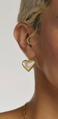 Kendra Scott Ari Heart Statement Gold Drop Earrings