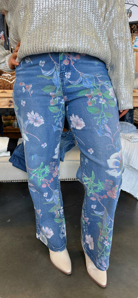 Faded Floral Jeans