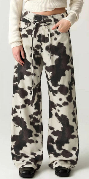 Cow Print Jeans
