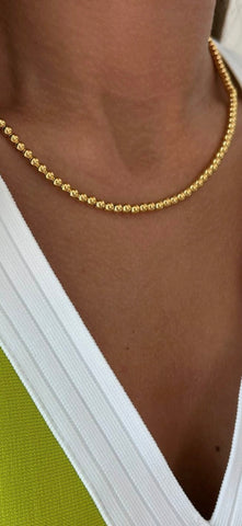 4mm Gold Bead Necklace