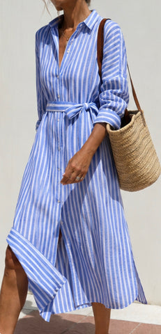 Sophie Striped Shirt Dress