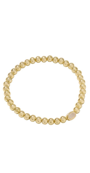 Kendra Scott Mini Elaina Gold Stretch Bracelet - Iridescent Drusy