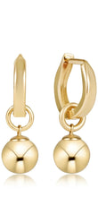 enewton huggie gold 0.5" hoop - classic gold 8mm charm
