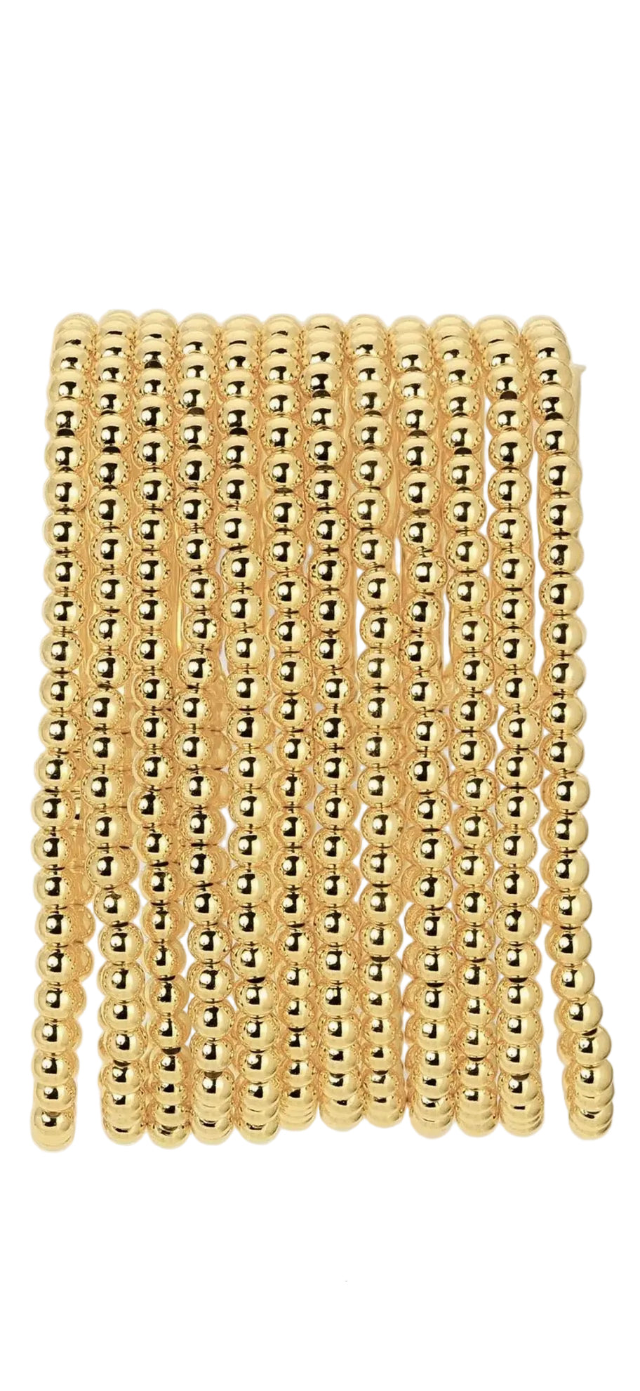 Classic Beaded Stretch Bracelet - 4mm gold