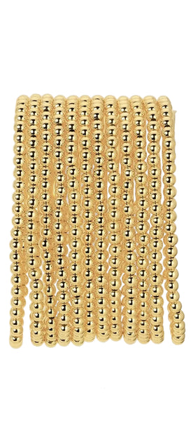 Classic Beaded Stretch Bracelet - 4mm gold