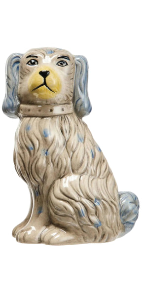 English Staffordshire Dog Hand-Painted Vintage Reproduction Vase