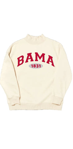 Campus Collection Mock Neck Sweatshirt - Crimson Tide Elephant