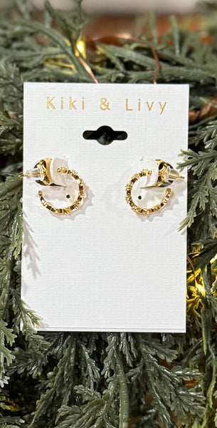 Kiki & Livy Diamond Design Hoop Earrings