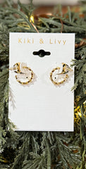 Kiki & Livy Diamond Design Hoop Earrings