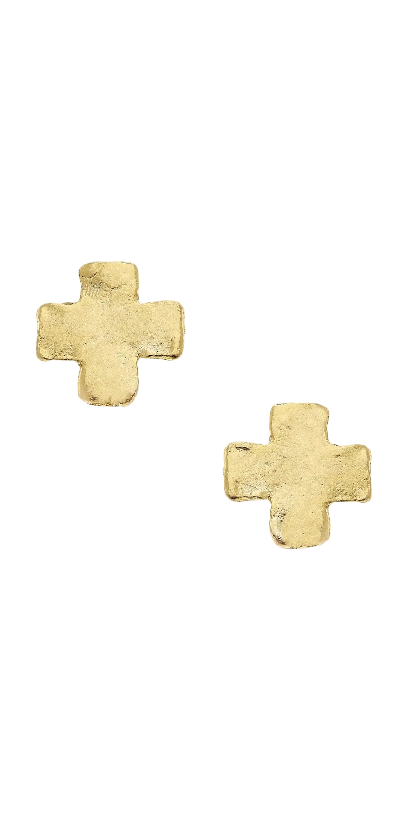 Susan Shaw Mini Gold Square Cross Studs