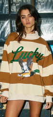 Sweat-shirt à rayures et col montant Lucky Mallard Duck