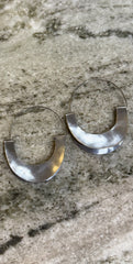 Yucca Earring - Crescent, Silver