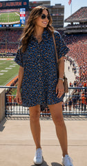 Simply Southern Leopard Printed Denim Dress