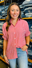 Classic Red Gingham Top