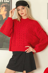 Classic Carol Cable Sweater - 5 Colors
