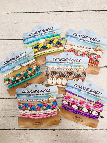 Cowrie Shell Stacker Bracelets-6 Colors