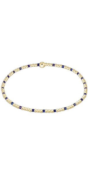 enewton 5.5" egirl Hope Sincerity Pattern 2mm Bead Bracelet - Blue Metallic