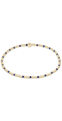 enewton 5.5" egirl Hope Sincerity Pattern 2mm Bead Bracelet - Blue Metallic
