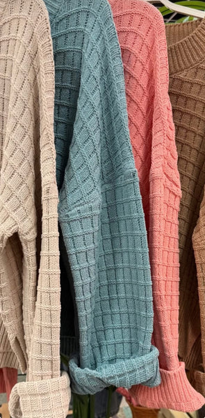 Through The Windowpane Sweater - 4 Colors