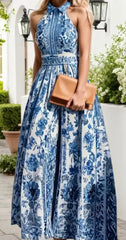 Delft Blue Maxi Dress