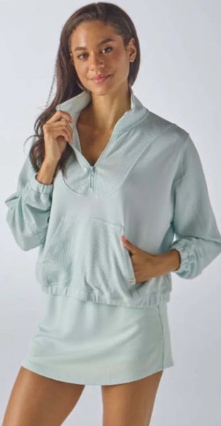 Simply Southern Quarter Zip and Skort Seperates-Seafoam