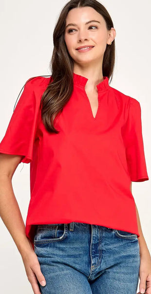 Heddie Ruffle Neck Top