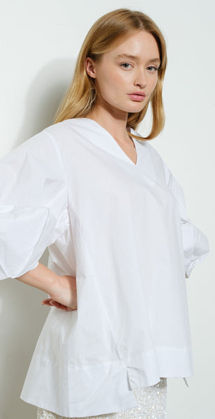 Penny Poplin Top - White