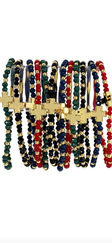 Classic Beaded Stretch Bracelet - 4mm gold